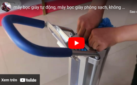 Máy bọc giày tự động, máy bọc giày phòng sạch, không dùng điện 0587.554.554